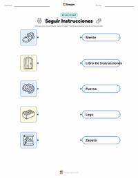 Hoja de trabajo imprimible de Seguir Instrucciones para niños