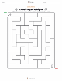 Anweisungen befolgen druckbare Arbeitsblatt Vorschau