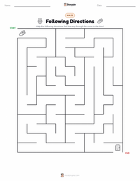 Following Directions printable worksheet preview