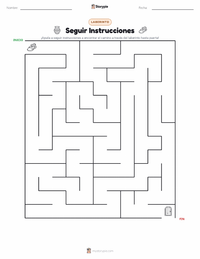 Vista previa de la hoja de trabajo imprimible de Seguir Instrucciones