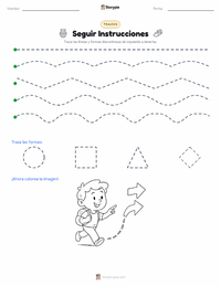 Vista previa de la hoja de trabajo imprimible de Seguir Instrucciones