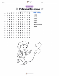 Following Directions printable worksheet preview