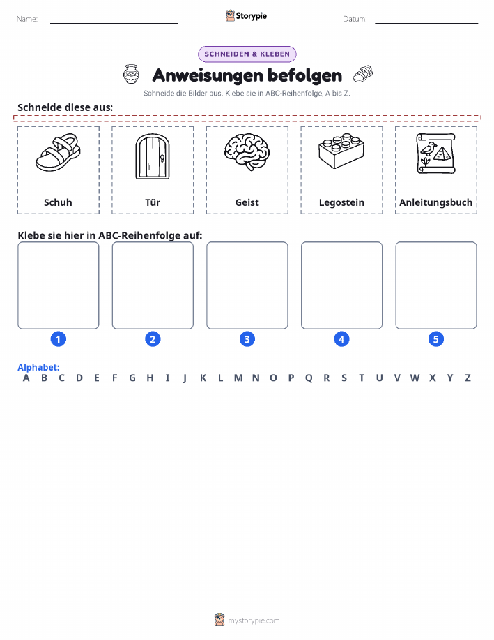Schneiden & Einfügen Alphabet