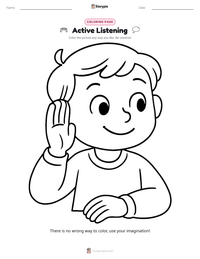 Active Listening coloring page for kids