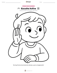Página para colorear de Escucha Activa para niños