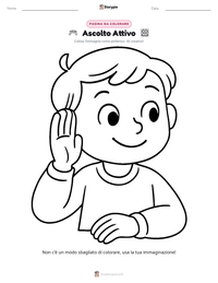 Pagina da colorare di Ascolto Attivo per bambini