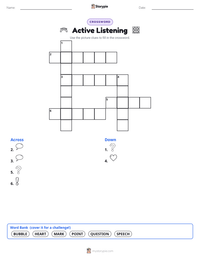 Active Listening printable worksheet preview