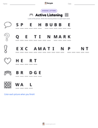 Active Listening printable worksheet preview