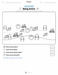 Being Active printable worksheet preview