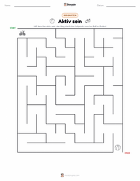 Aktiv sein druckbare Arbeitsblatt Vorschau