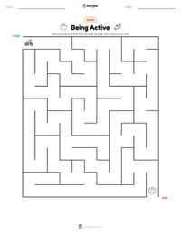 Being Active printable worksheet preview