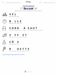 Aperçu de la feuille de travail imprimable Être Actif