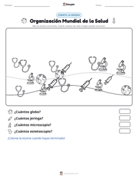 Vista previa de la hoja de trabajo imprimible de Organización Mundial de la Salud