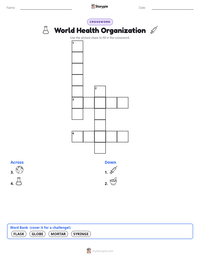World Health Organization printable worksheet preview