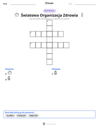 Podgląd drukowalnego arkusza ćwiczeń Światowa Organizacja Zdrowia