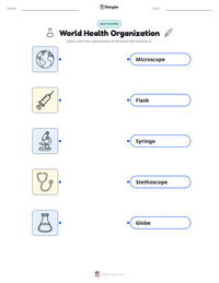 World Health Organization printable worksheet preview