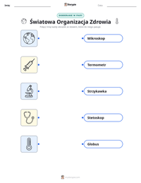 Podgląd drukowalnego arkusza ćwiczeń Światowa Organizacja Zdrowia