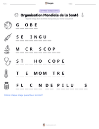 Aperçu de la feuille de travail imprimable Organisation Mondiale de la Santé