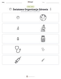 Podgląd drukowalnego arkusza ćwiczeń Światowa Organizacja Zdrowia