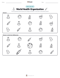 World Health Organization printable worksheet preview