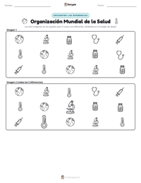 Vista previa de la hoja de trabajo imprimible de Organización Mundial de la Salud