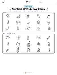 Podgląd drukowalnego arkusza ćwiczeń Światowa Organizacja Zdrowia