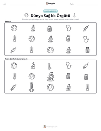 Dünya Sağlık Örgütü yazdırılabilir çalışma sayfası önizlemesi