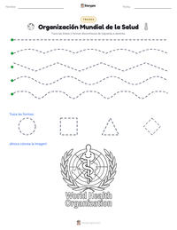 Vista previa de la hoja de trabajo imprimible de Organización Mundial de la Salud