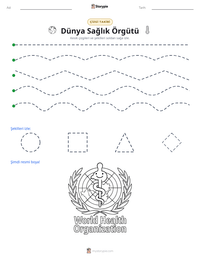 Dünya Sağlık Örgütü yazdırılabilir çalışma sayfası önizlemesi
