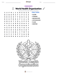 World Health Organization printable worksheet preview