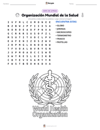 Vista previa de la hoja de trabajo imprimible de Organización Mundial de la Salud