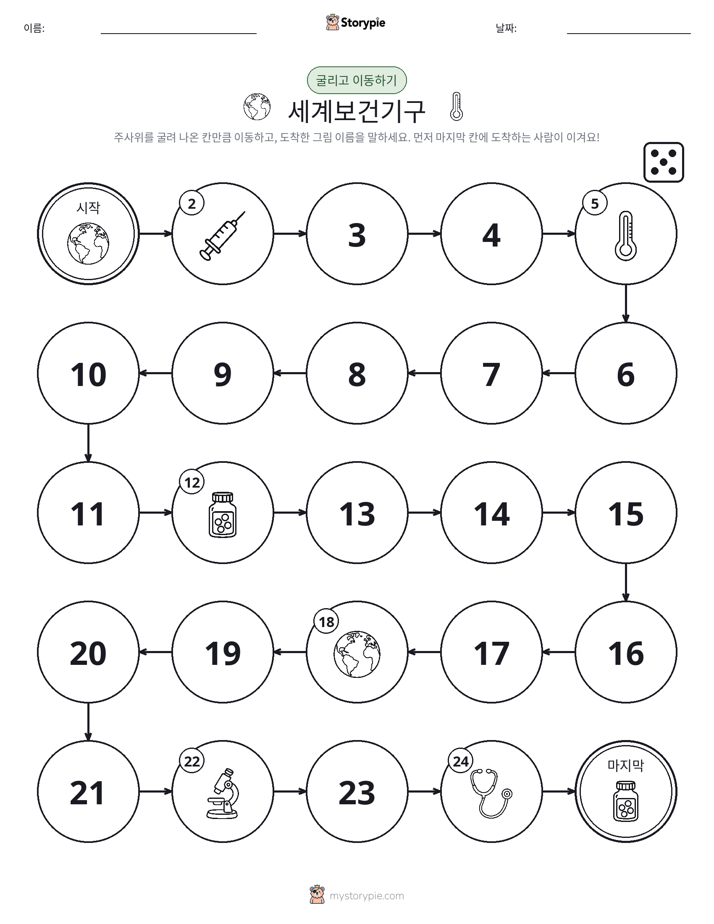 주사위 굴리고 이동하기 게임
