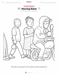 Halaman mewarnai Menutup Batuk untuk anak-anak