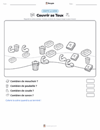Aperçu de la feuille de travail imprimable Se couvrir la toux