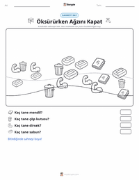 Öksürüğü Kapatmak yazdırılabilir çalışma sayfası önizlemesi