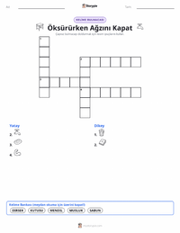 Öksürüğü Kapatmak yazdırılabilir çalışma sayfası önizlemesi
