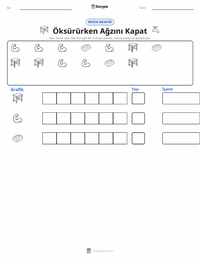Öksürüğü Kapatmak yazdırılabilir çalışma sayfası önizlemesi