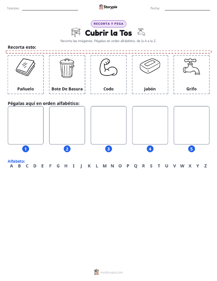 Cortar y Pegar el Alfabeto