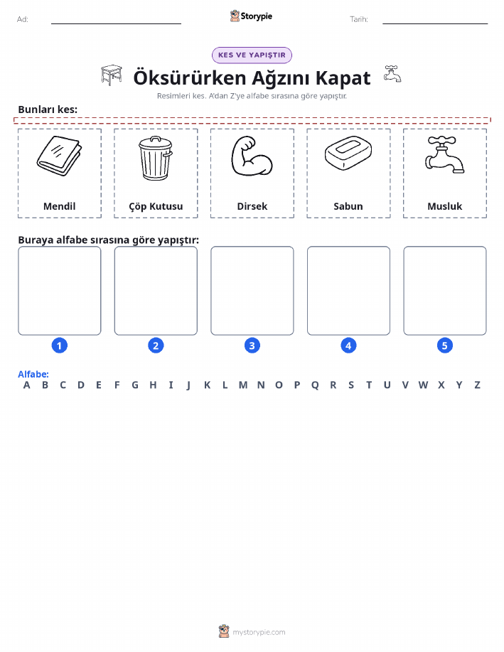 Kes & Yapıştır Alfabe