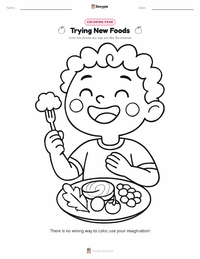 Trying New Foods printable worksheet preview