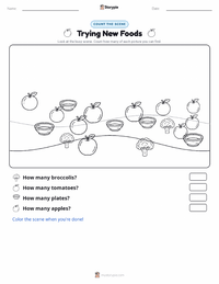 Trying New Foods printable worksheet preview