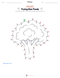 Trying New Foods printable worksheet preview