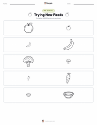 Trying New Foods printable worksheet preview