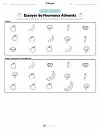 Aperçu de la feuille de travail imprimable Essayer de Nouveaux Aliments