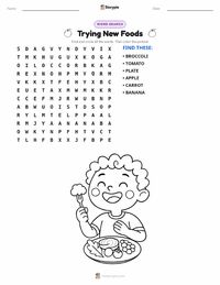 Trying New Foods printable worksheet preview