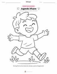 Página para colorear de Jugar al Aire Libre para niños