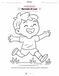Halaman mewarnai Bermain di Luar untuk anak-anak