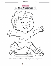 Trang tô màu Chơi Ngoài Trời cho trẻ em
