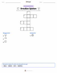 Draußen spielen druckbare Arbeitsblatt Vorschau