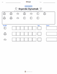 Dışarıda Oynamak yazdırılabilir çalışma sayfası önizlemesi